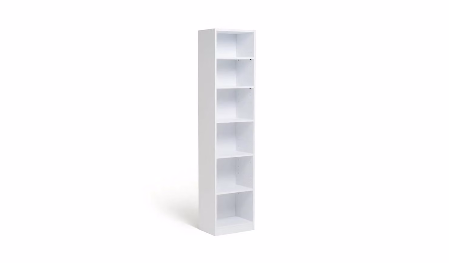 Argos Home Maine Narrow White Slim Bookcase with Adjustable Shelves, H 180 x W 29 x D 42 cm