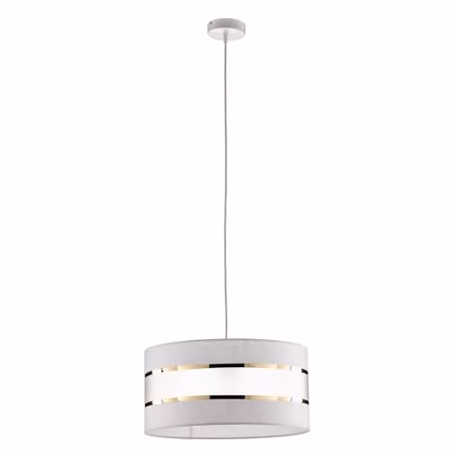 Netlighting Helam Helen Cylindrical Pendant Ceiling Light in White and Gold/Brass, Diameter: 40 cm – 1