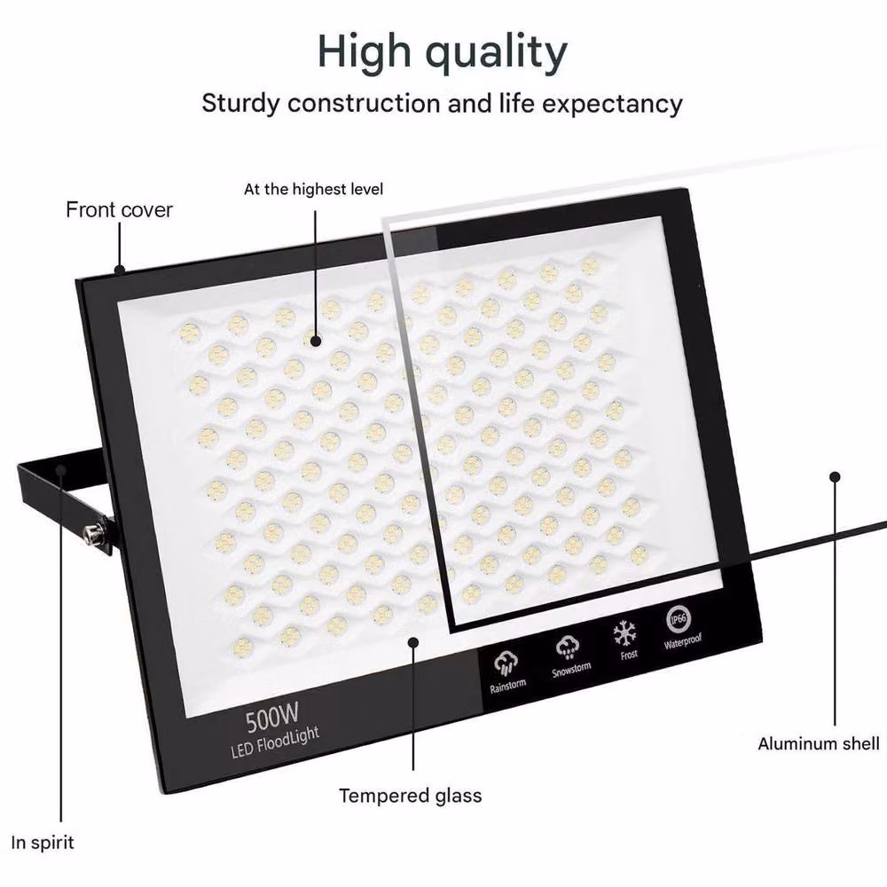 SPETLEK 500W 50000Lm LED Outdoor Security Flood Light in Black – 2