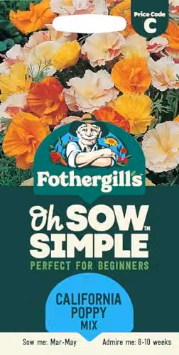 Mr Fothergill's Oh Sow Simple Californian Poppy Mix Multicolour and Orange Flower Seeds – 1