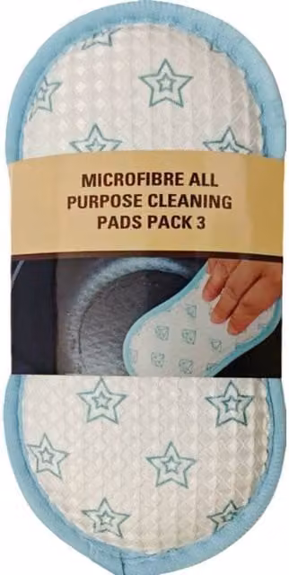 Groundsman Microfibre Stars Cleaning Pad, White (Pack of 3)