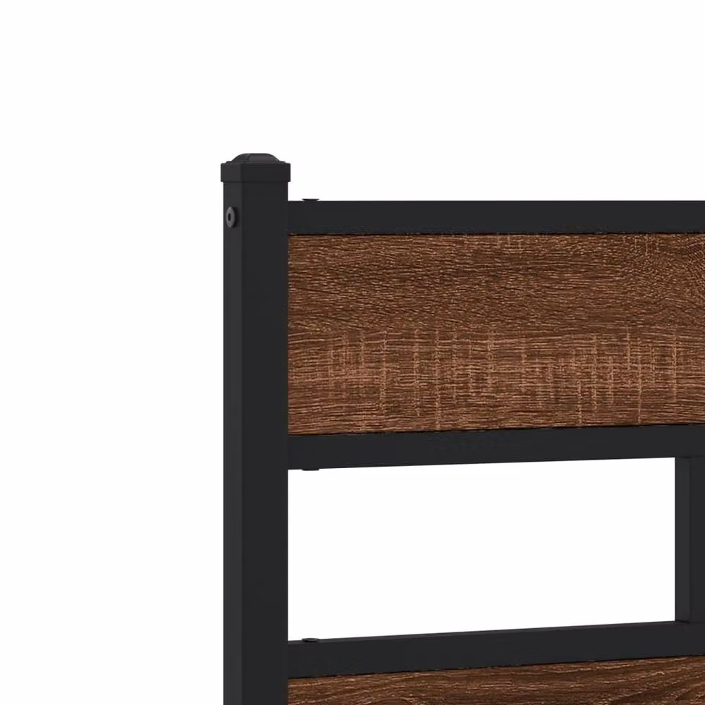 Berkfield Home Single Bed Frame in Brown Oak, W/D/H: 90 x 190 cm – 7