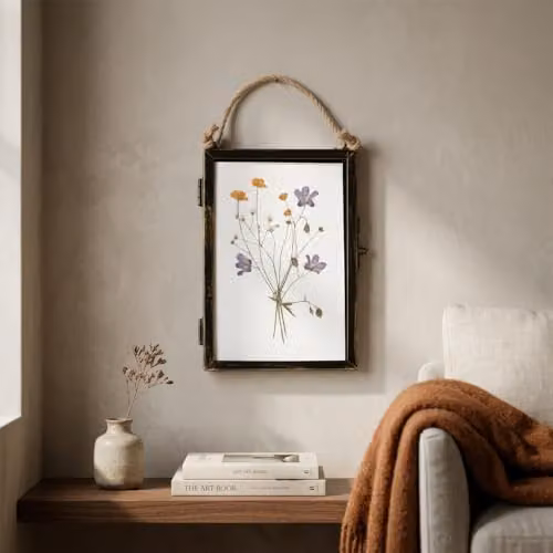 Nicola Spring Set of 5 Black Metal and Glass Hanging Photo Frames, Rectangular Industrial Style, 10 x 15 cm – 2