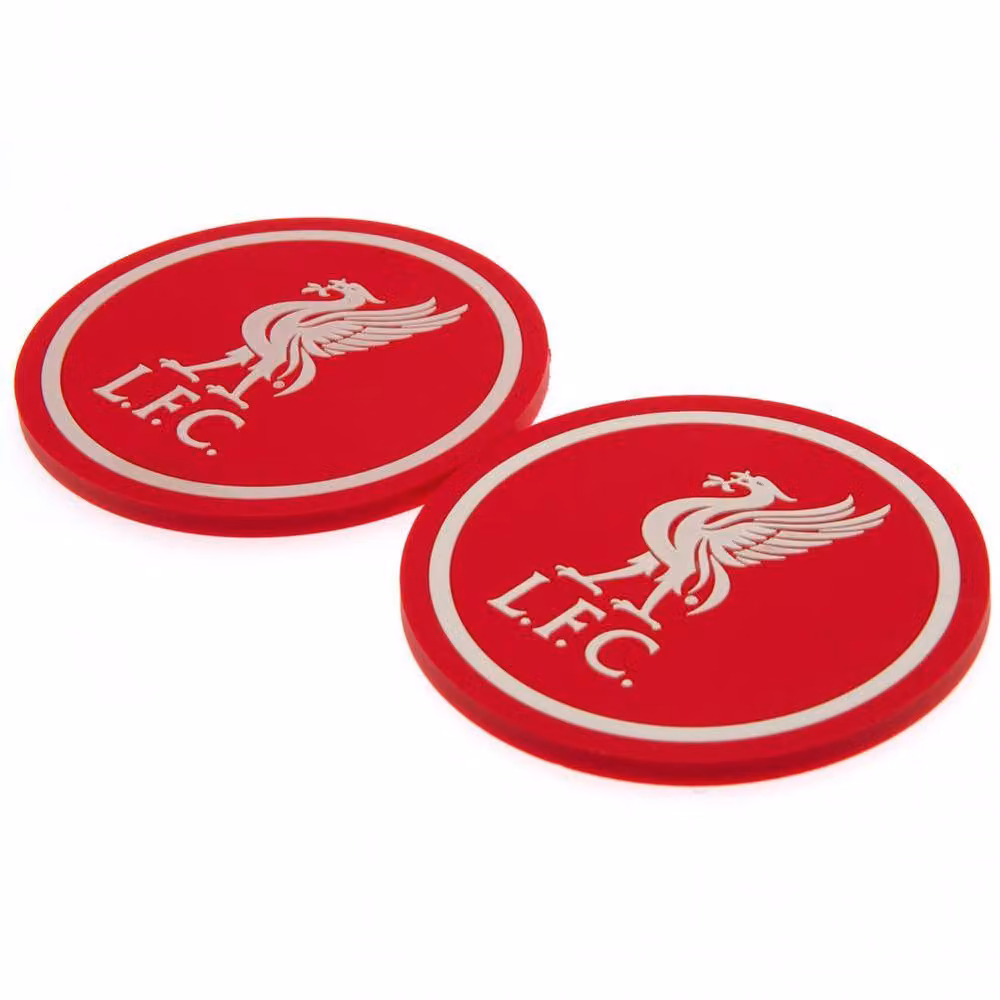 Liverpool FC Round Non-Slip Coaster Set of 2 in Red, Silicone and Cork – 2