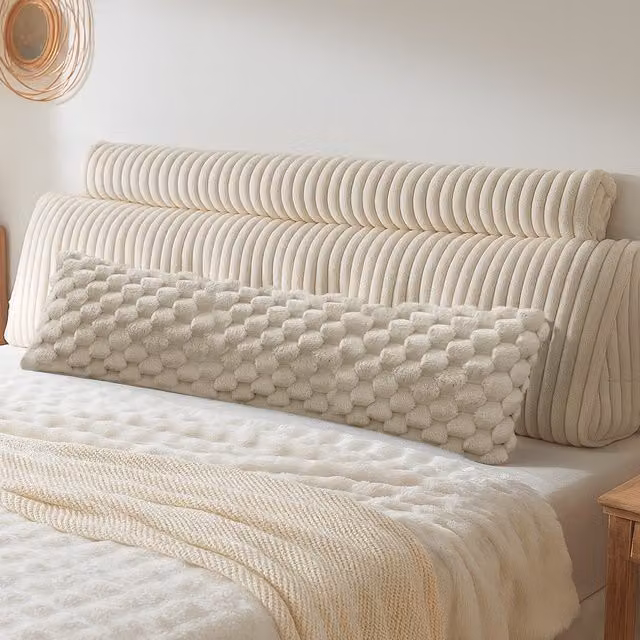 Velosso Snug Soft Comforting Support Body Bolster Pillow in Beige and Brown