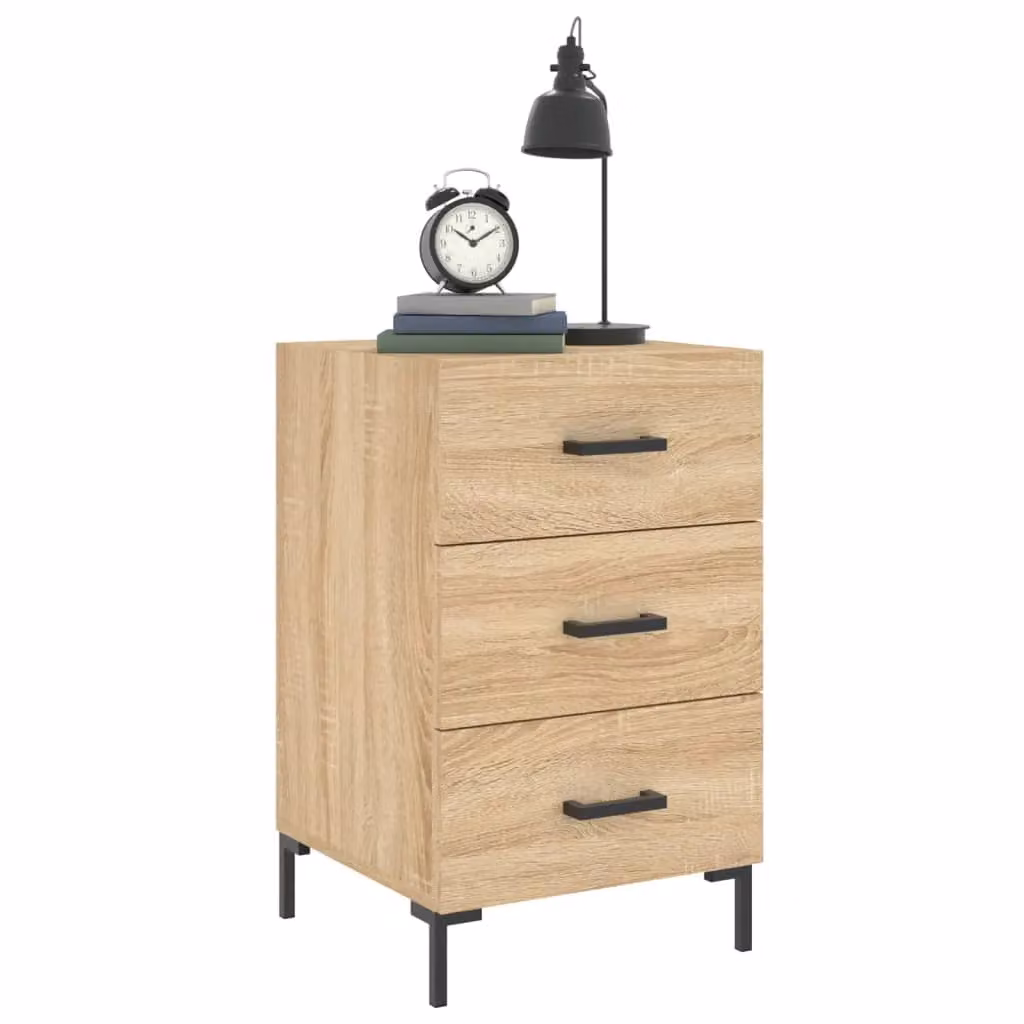 Berkfield Home Sonoma Oak Bedside Cabinet in Brown, W/D/H: 40 x 40 x 66 cm – 2