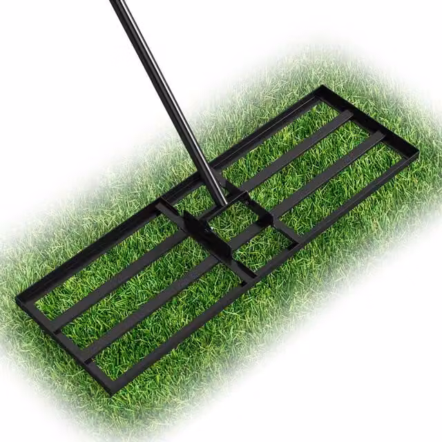 Costway Effort-saving Manual Landscape Rake in Black
