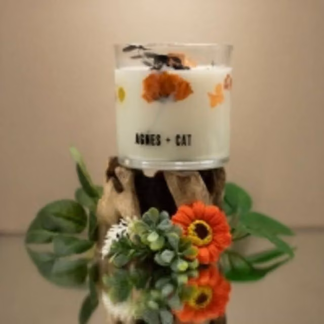 Serenityy Lakeland Mocha Botanical Soy Candle, 350g, White and Transparent Glass