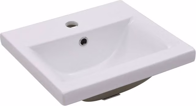 Berkfield Home Rectangular Built-in Ceramic Basin with Overflow, White, W: 42 cm, D: 39 cm, H: 18 cm – 1