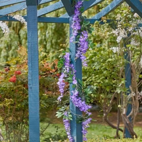 Marco Paul Summer Wisteria Floral Hanging Garland in Purple, 180 cm