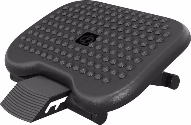 HOMCOM Adjustable Height and Angle Tilting Footrest for Home Office, Black