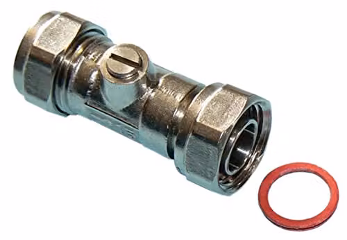 Primaflow 15mm Straight Chrome Service Valve in Silver