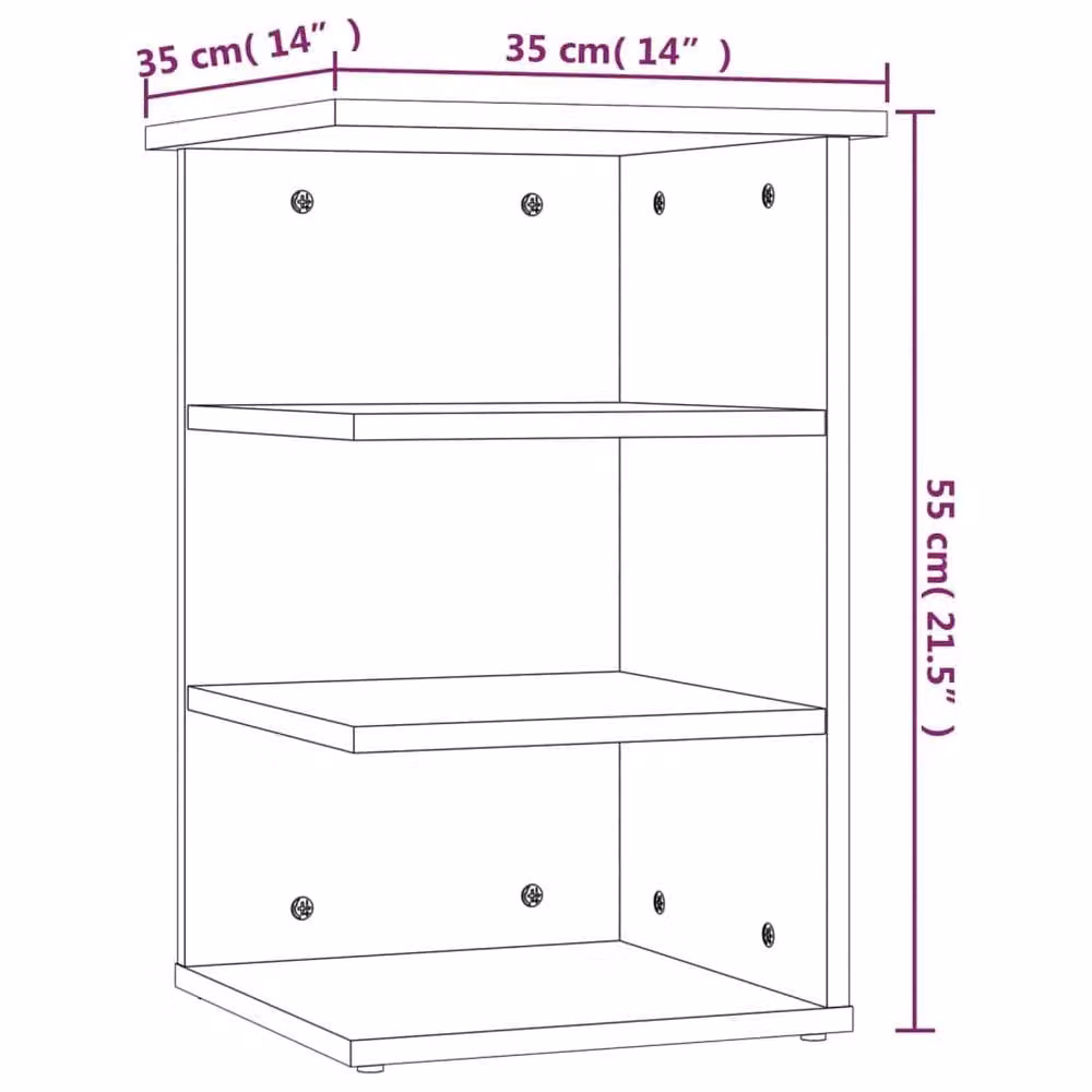 Berkfield Home Side Cabinet in Concrete Grey, W/D/H: 35 x 35 x 55 cm – 4