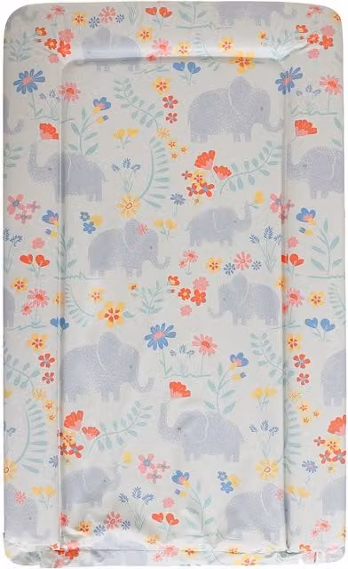 Babycurls Foldable Travel Baby Changing Mat in Pink Floral Elephants Multicolour
