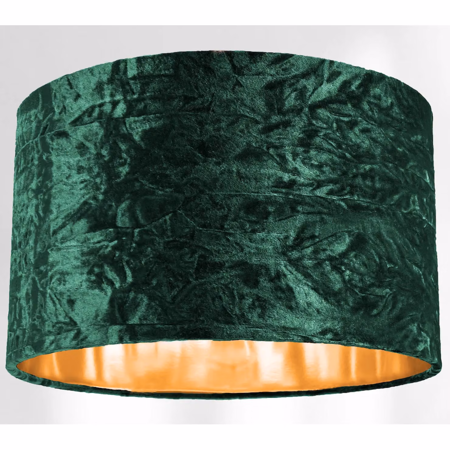 Happy Homewares Modern Round Crushed Velvet Lamp Shade with Shiny Paper Inner in Dark Green, Diameter: 40.64 cm – 4