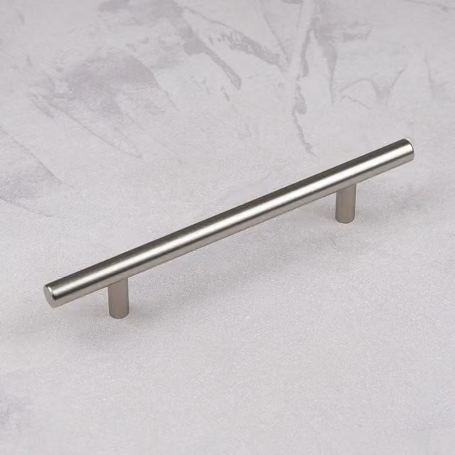Handle & Home Brushed Nickel T-Bar Cupboard Handles in Grey, 200mm