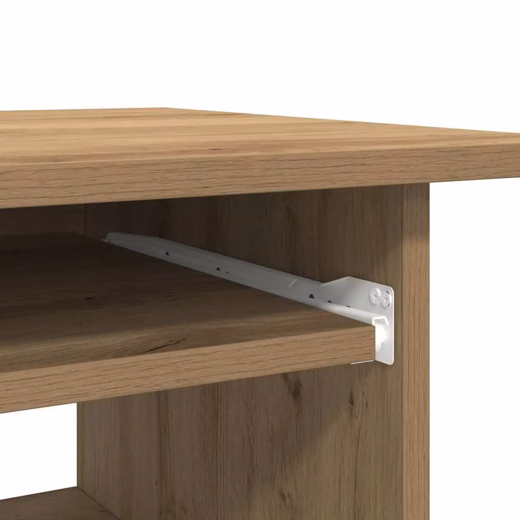 Berkfield Artisan Oak Writing Desk in Brown, W/D/H: 80 x 45 x 74 cm – 5
