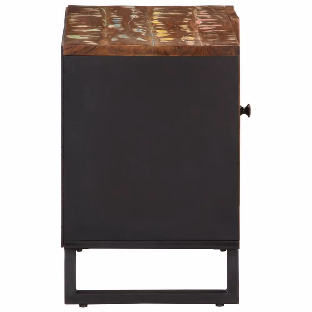 Berkfield Home Industrial TV Cabinet in Brown, Made from Reclaimed and Engineered Wood, W/D/H: 80 x 33 x 46 cm – 4