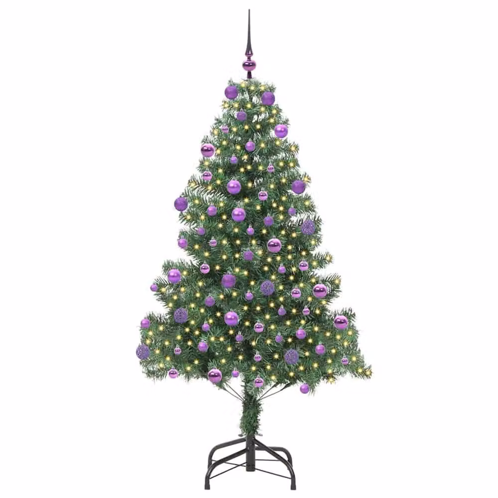 Berkfield Home Green PVC Christmas Tree with 300 LEDs and Stand, Height: 180 cm – 3