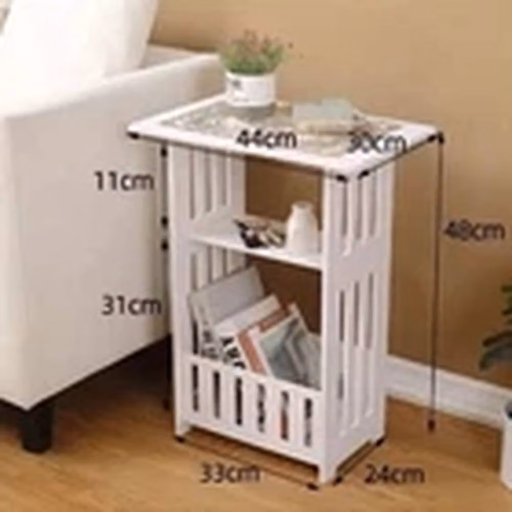 EONLION Small Bedside Nightstand and Storage Cabinet in White – 2