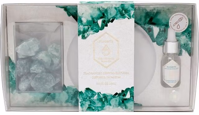 KDMK Round Green Fluorite Crystal Stone Aroma Diffuser Tray for Tabletop