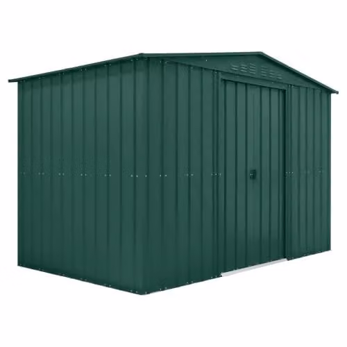 Globel Green Metal Garden Storage Shed with Apex Roof, Sliding Double Doors and Air Vents, W/D/H: 305 x 183 x 198 cm