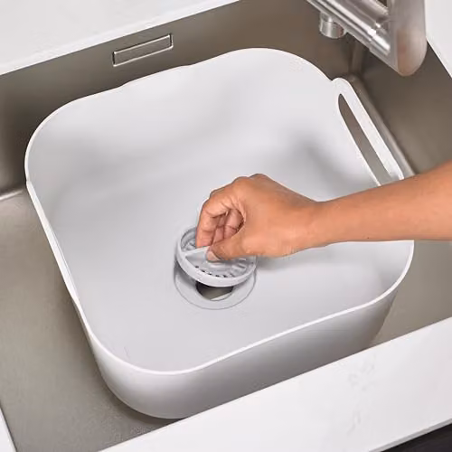 ReBorn Recycled Square Washing Up Bowl 9L in Stone – 4
