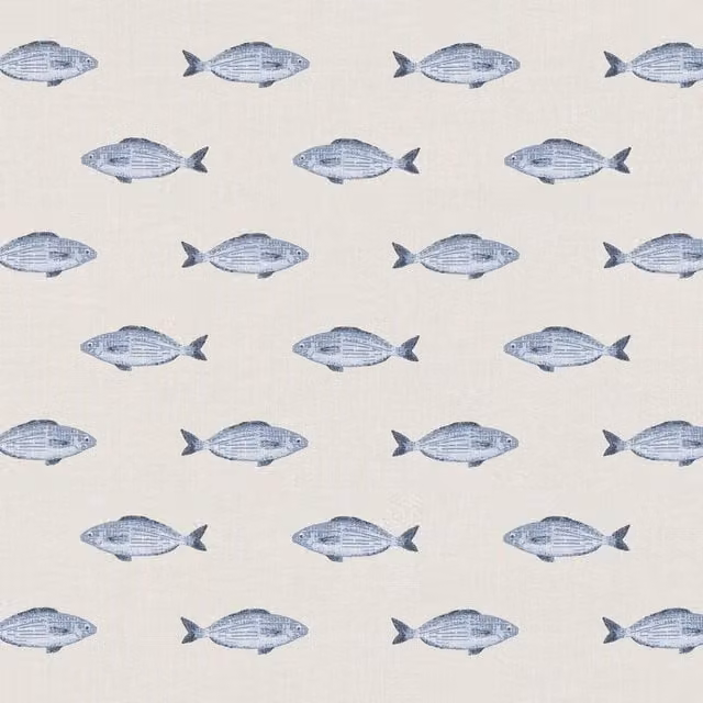 Terrys Blue Pesce Fabric Animal Print for Adults