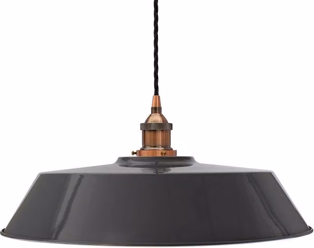 SE Home Chancery Large Suspended Pendant Light in Slate Grey and Antique Copper