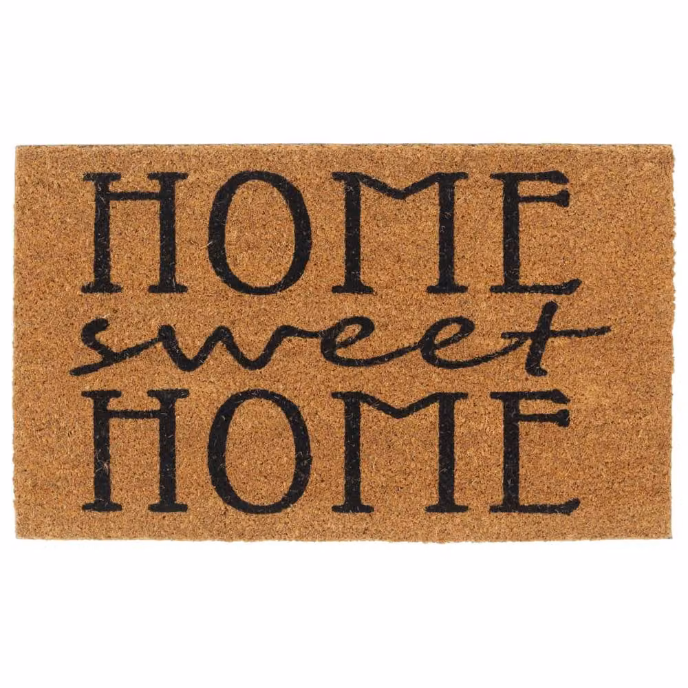 Berkfield Home Rectangular Coir Door Mat in Brown, W: 75 cm, D: 45 cm – 1