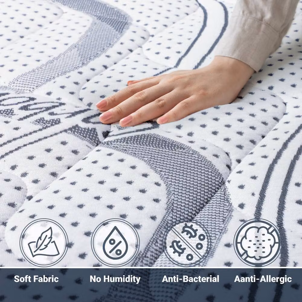The White Stone Hypoallergenic Viscoelastic Memory Foam Mattress in White, W/D/H: 75 x 170 x 22 cm – 6
