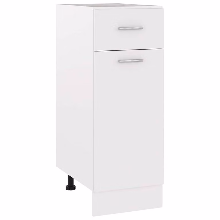 Berkfield Home White Modern Freestanding Kitchen Cabinet with Drawers, W/D/H: 30 x 46 x 81.5 cm