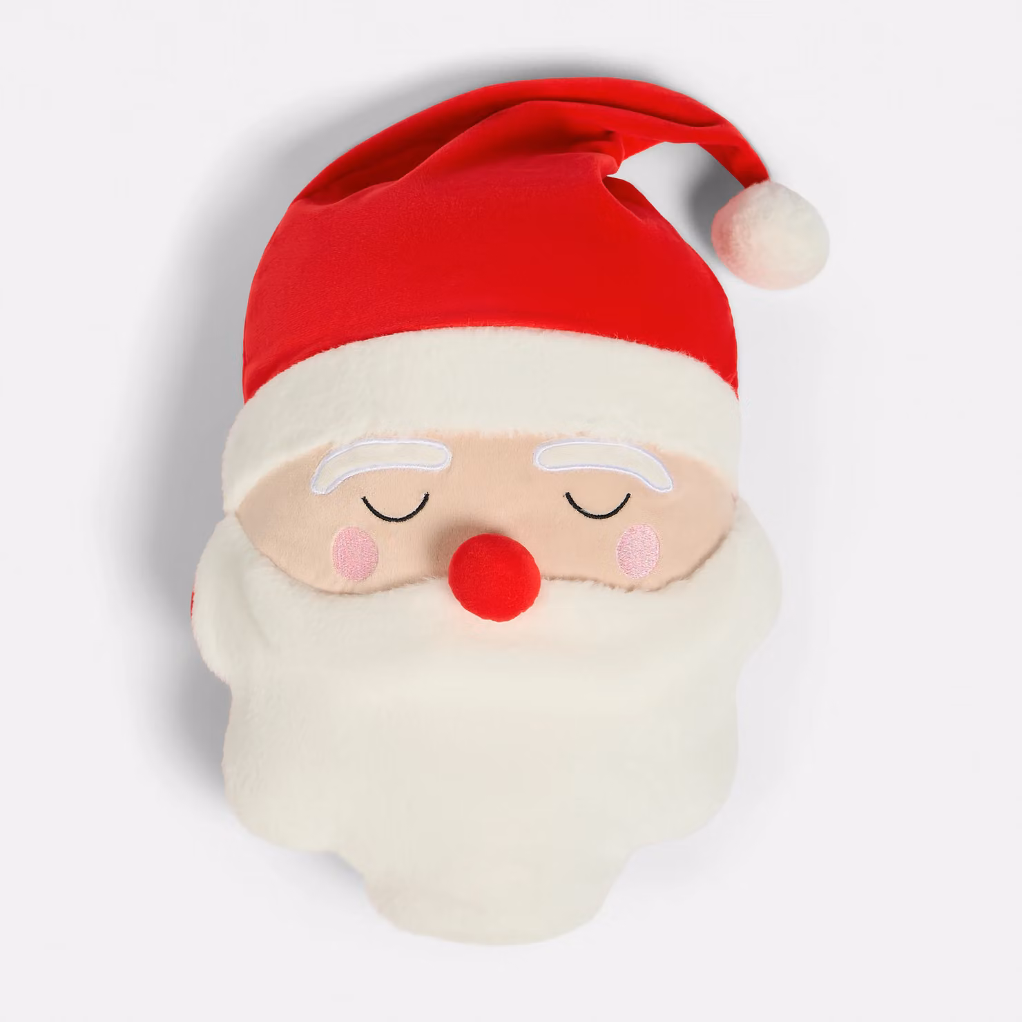 OHS Christmas Santa Fleece Plush Scatter Cushion in Red, W/D/H: 34 x 34 x 34 cm – 2