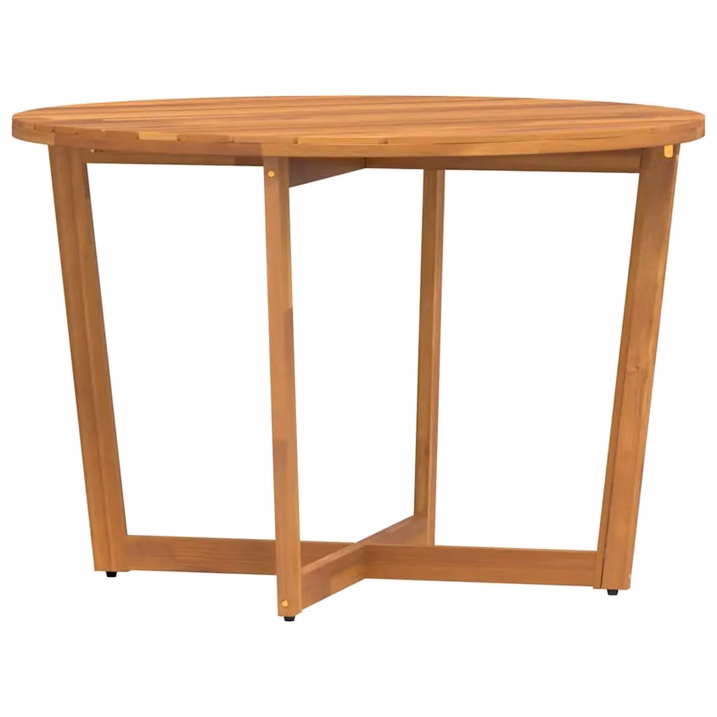 Berkfield Home Round Acacia Wood Garden Dining Table in Brown, Diameter: 110 cm, Height: 75 cm – 2