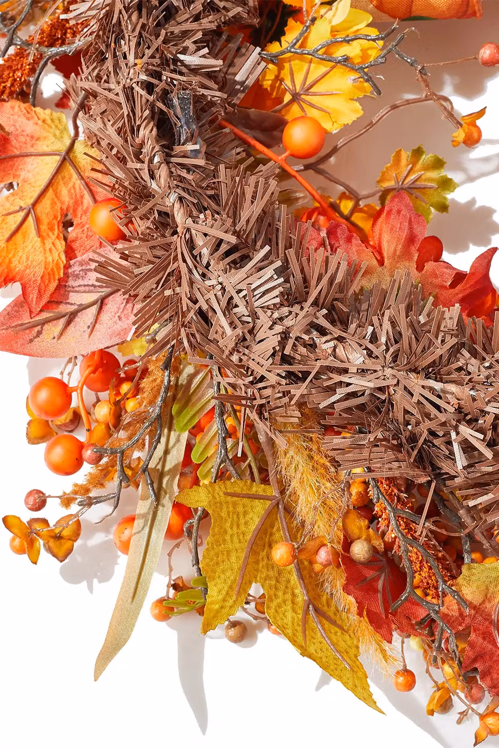 H&O Direct Orange Halloween Artificial Pumpkin and Maple Leaves Wreath, Diameter: 50 cm – 6