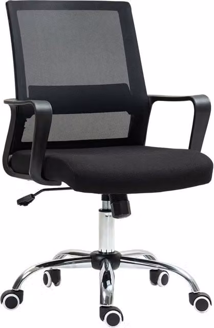 Rolipo Black Mesh Task Chair with Height Adjustment, Armrests and Swivel Castors – 1