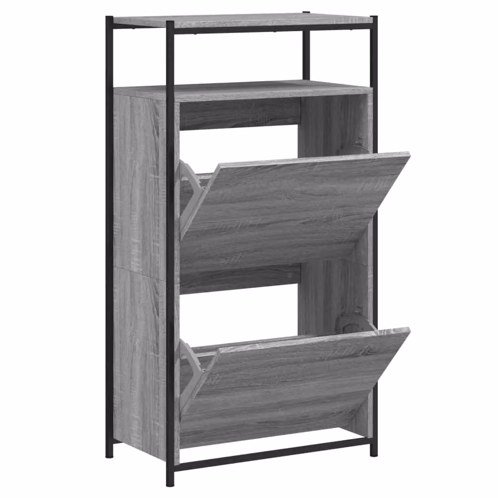 Berkfield Home Grey Sonoma Shoe Cabinet W: 60 cm, D: 34 cm, H: 112 cm – 2