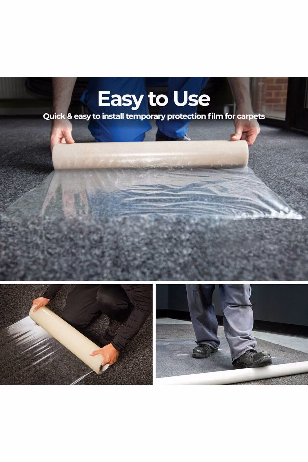 Living and Home Transparent Self Adhesive Protective Construction Film Roll, W: 60 cm, L: 10 m – 5
