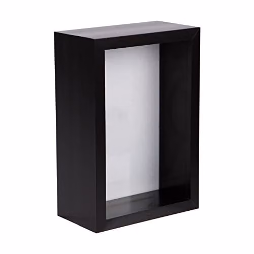 Nicola Spring Modern 3D Deep Shadow Box Photo Frame, Black, W/H: 10.16 x 15.24 cm