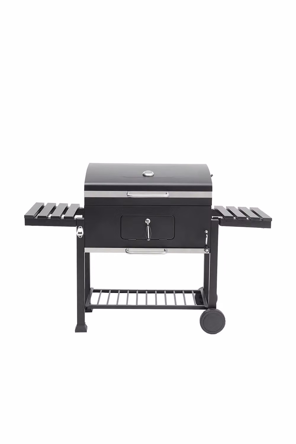 H&O Direct Outdoor Patio Charcoal BBQ Grill with Side Table, Black, W/D/H: 108 x 83 x 40 cm – 2