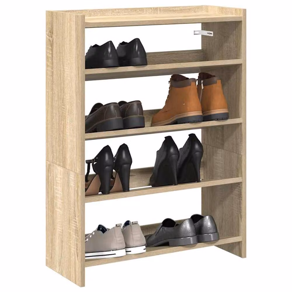 Berkfield Home Sonoma Oak Shoe Rack in Light Oak, W/D/H: 60 x 25 x 81 cm – 2