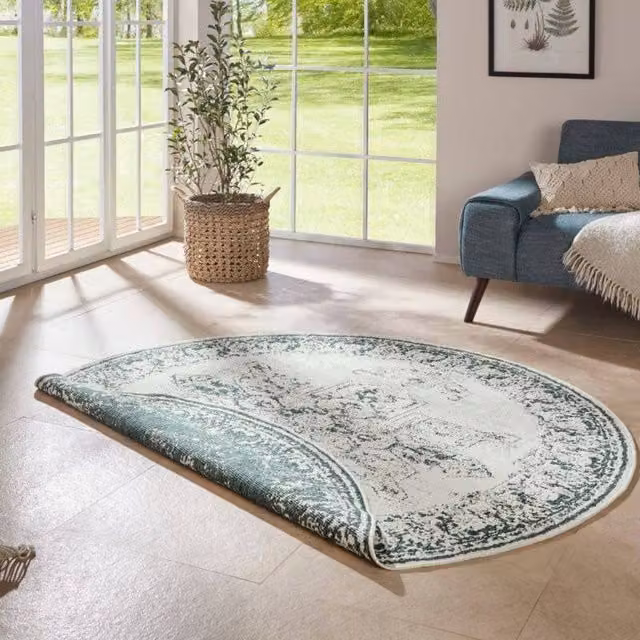THE RUGS Borbon Reversible Indoor Outdoor Flatweave Polypropylene Rug in Green, W: 160 cm, D: 230 cm