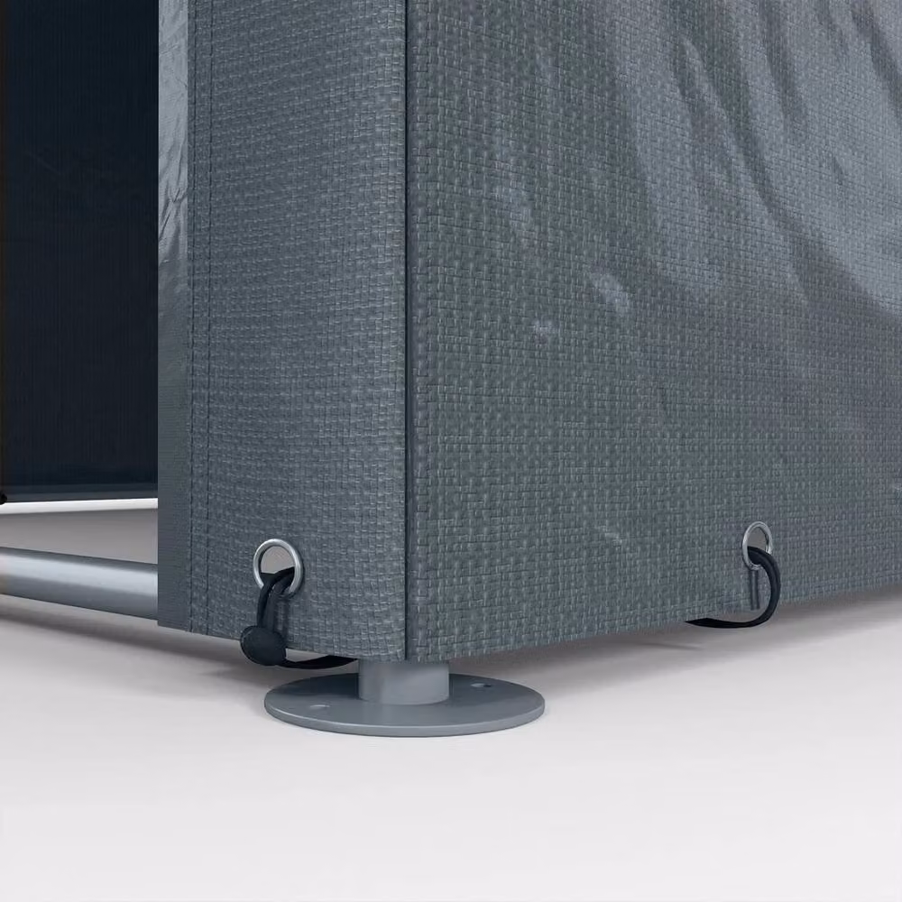 VOGREX Portable Garden Storage Shed Tent in Dark Grey, W/D/H: 220 x 160 x 172 cm – 4