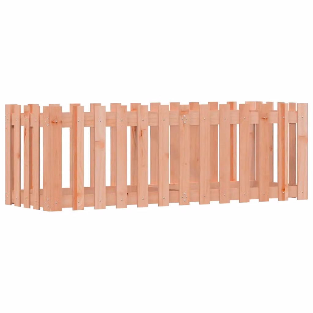 Berkfield Home Garden Raised Bed with Fence Design in Brown Solid Wood, W/D/H: 150 x 50 x 50 cm – 2