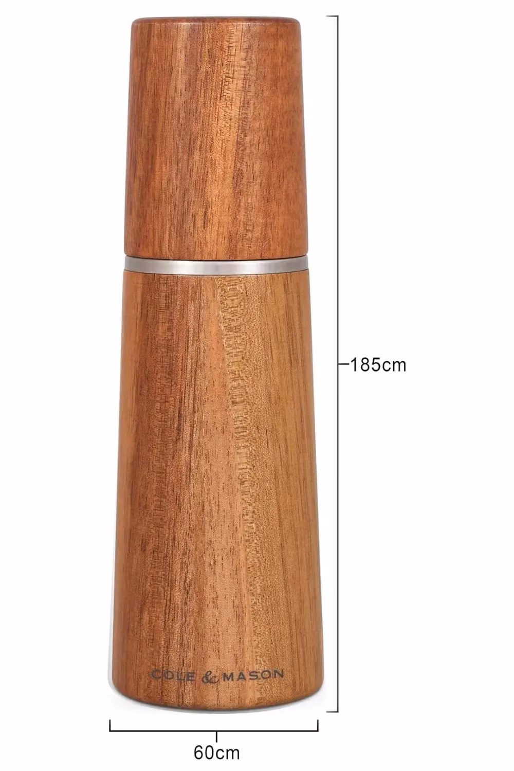 Cole & Mason Marlow Acacia Wood Salt and Pepper Mill Set, Brown, Height: 18.5 cm – 6