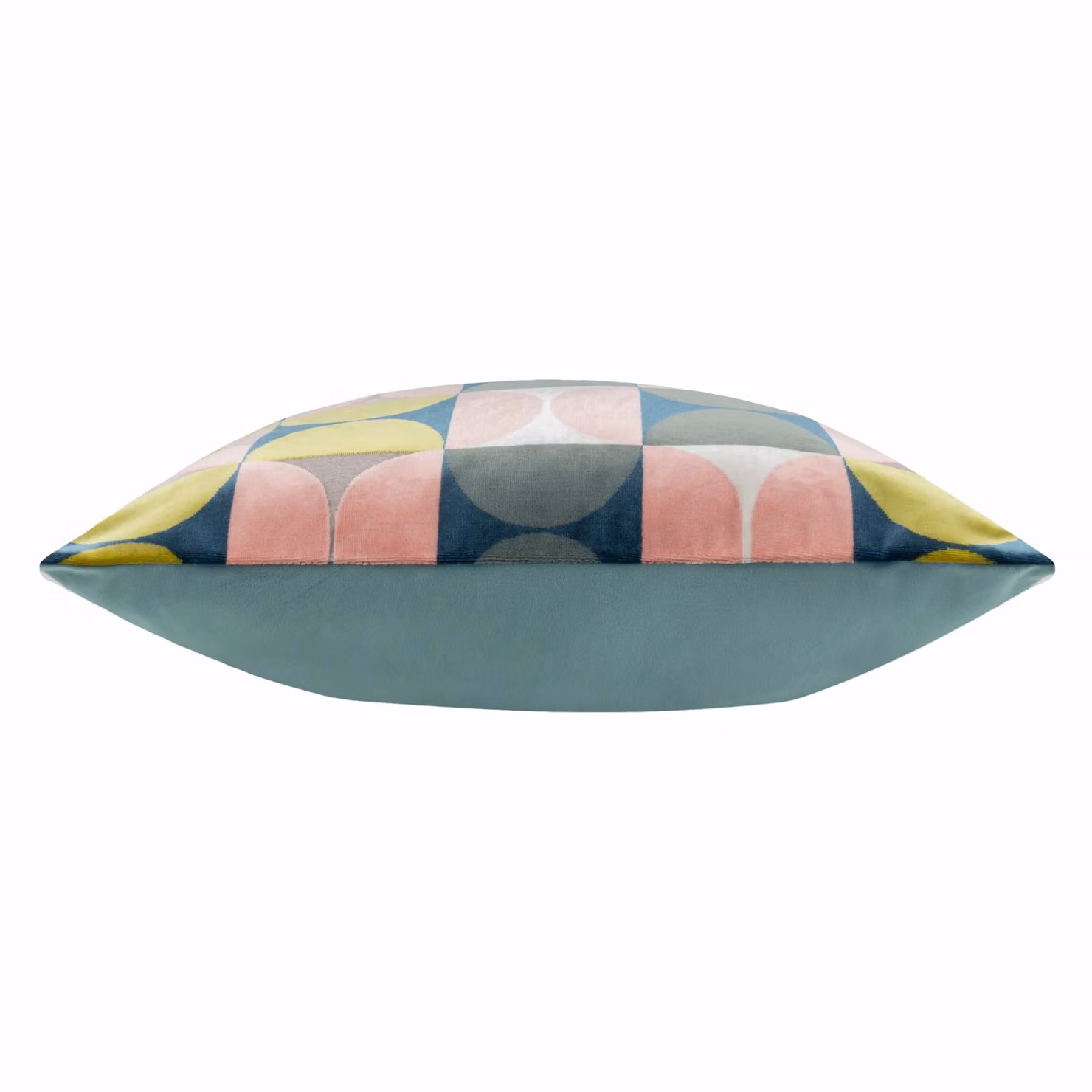 Paoletti Bardot Cut Velvet Square Polyester Filled Cushion in Pink and Green, W/D/H: 50 x 50 x 50 cm – 3