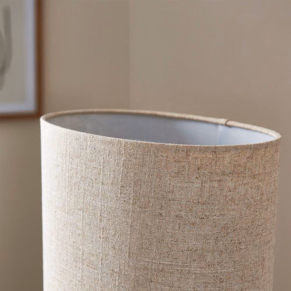 First Choice Lighting Pebble Beige Ceramic Floor Lamp with Fabric Shade, Height: 122 cm – 2