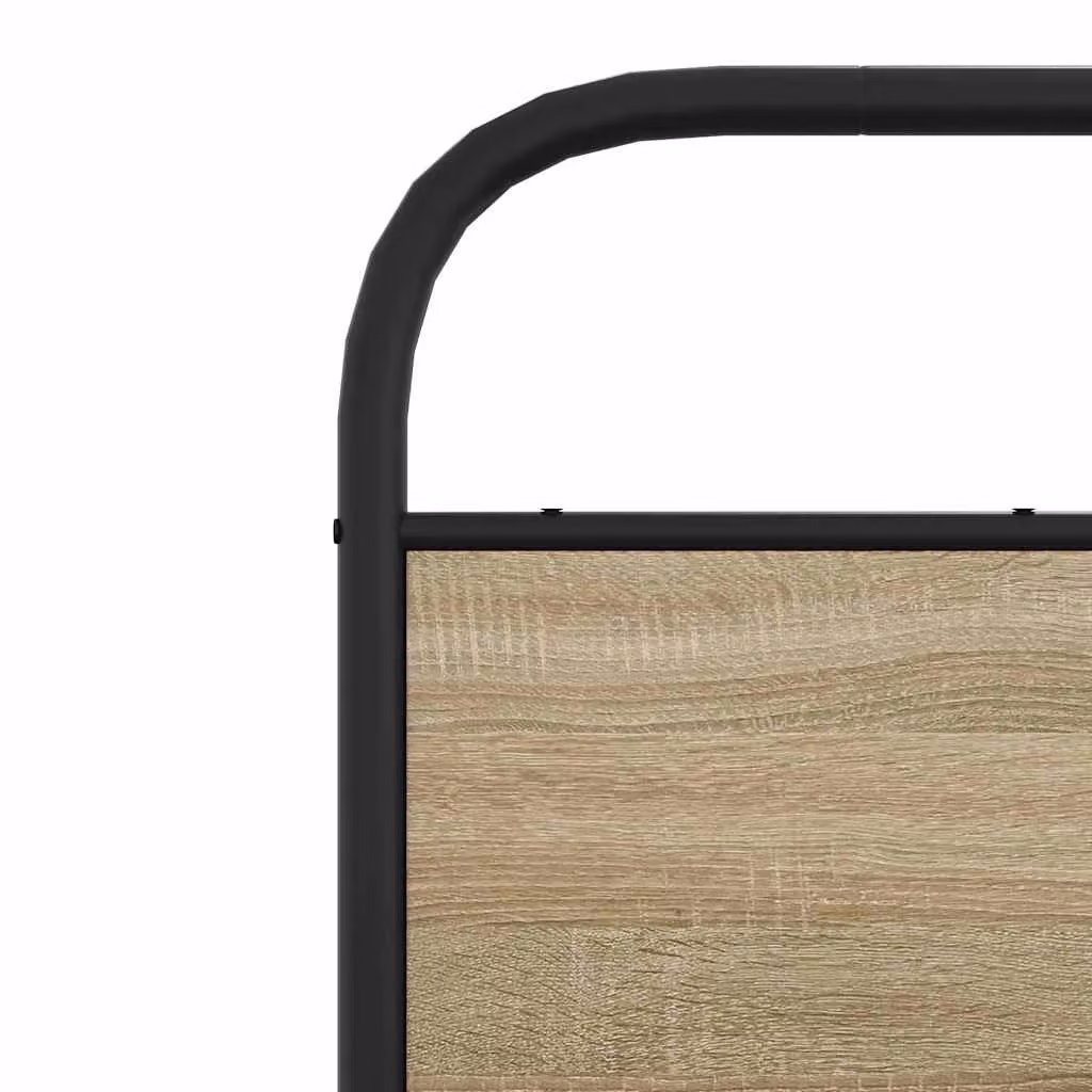 Berkfield Home Small Double Bed Frame in Smoked Oak and Brown Engineered Wood, W/D/H: 120 x 200 cm – 4