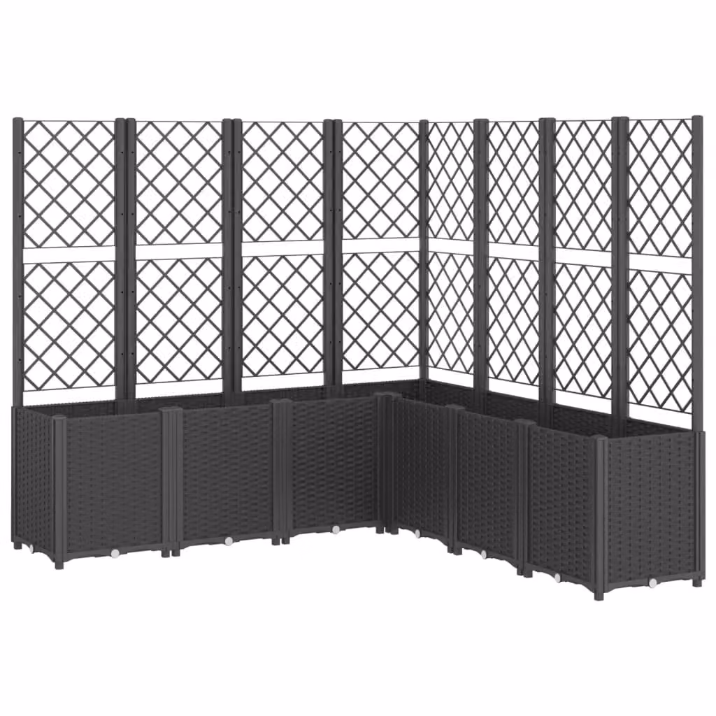 Berkfield Home Garden Planter with Trellis in Black, W/D/H: 160 x 160 x 140 cm – 2