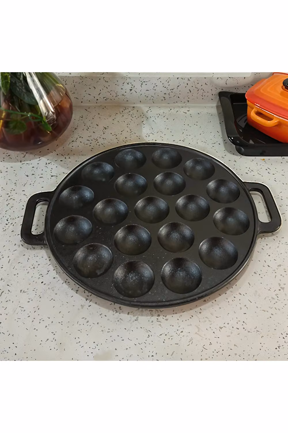 Living and Home Black Cast Iron 19-Hole Aebleskiver and Takoyaki Frying Pan – 2